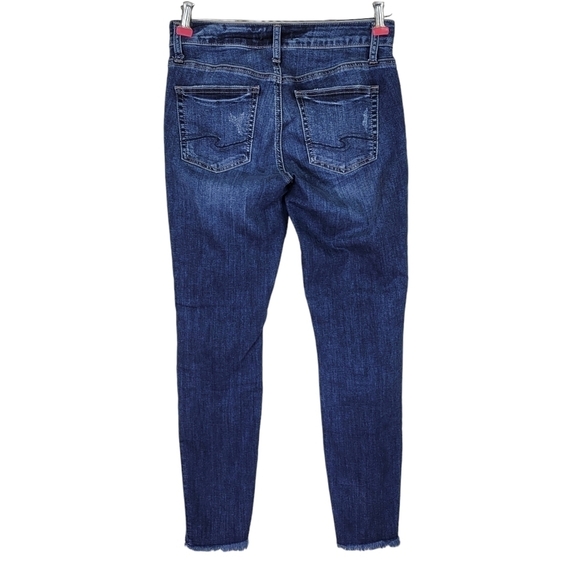 Silver Jeans Size 27 28X29 Suki Western Glove Works Distressed Raw Sharkbite Hem - Picture 2 of 12